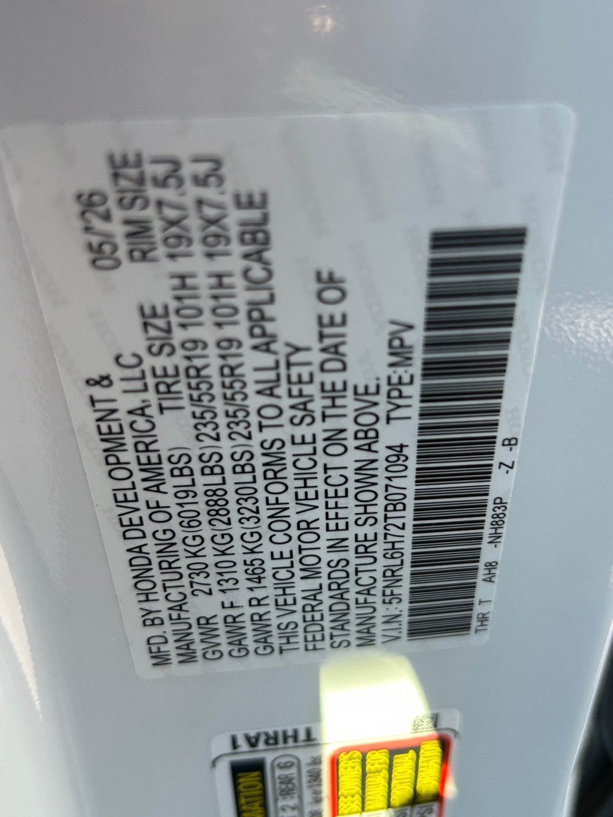2026 Honda Odyssey Sport-L — photo 33 thumbnail