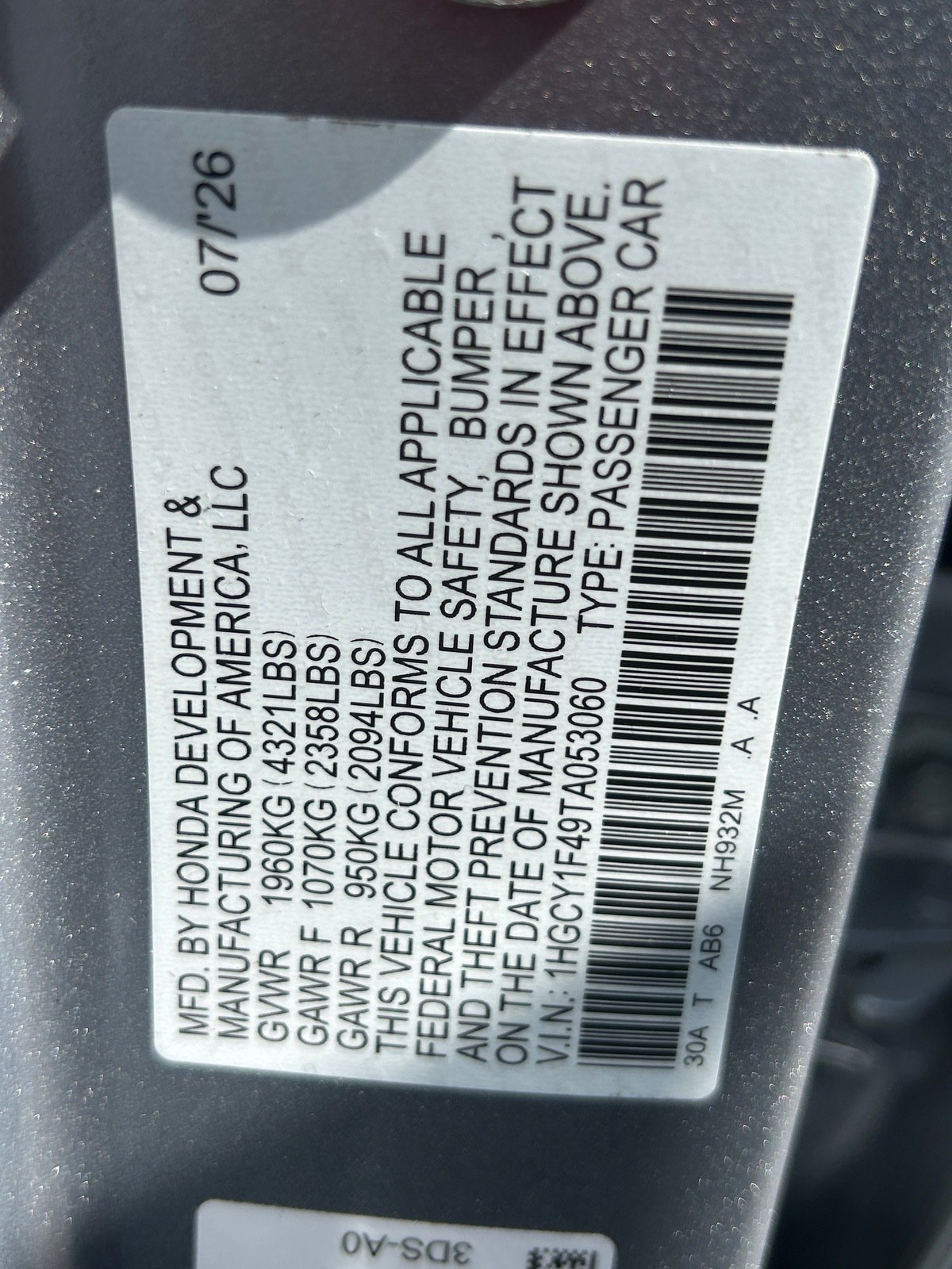 2026 Honda Accord Sedan SE — photo 31 thumbnail
