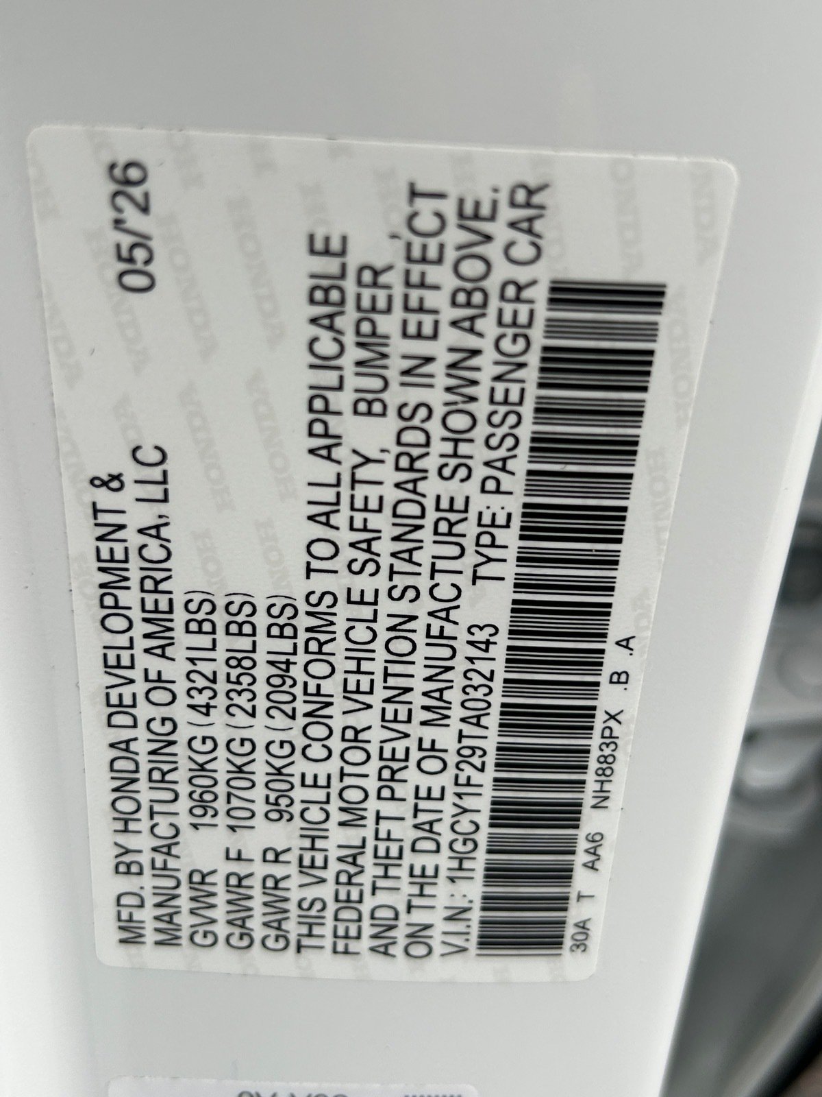2026 Honda Accord Sedan LX — photo 30 thumbnail