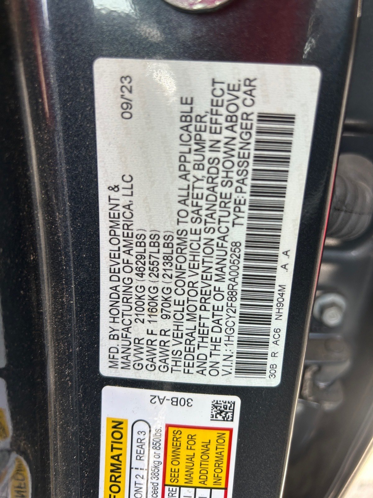 2024 Honda Accord Hybrid Touring — photo 12 thumbnail