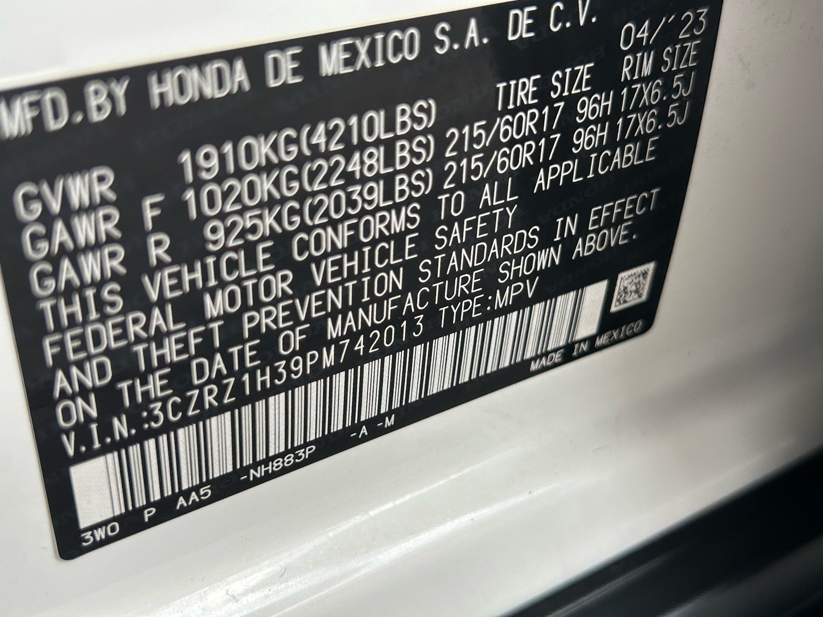 2023 Honda HR-V LX — photo 29 thumbnail