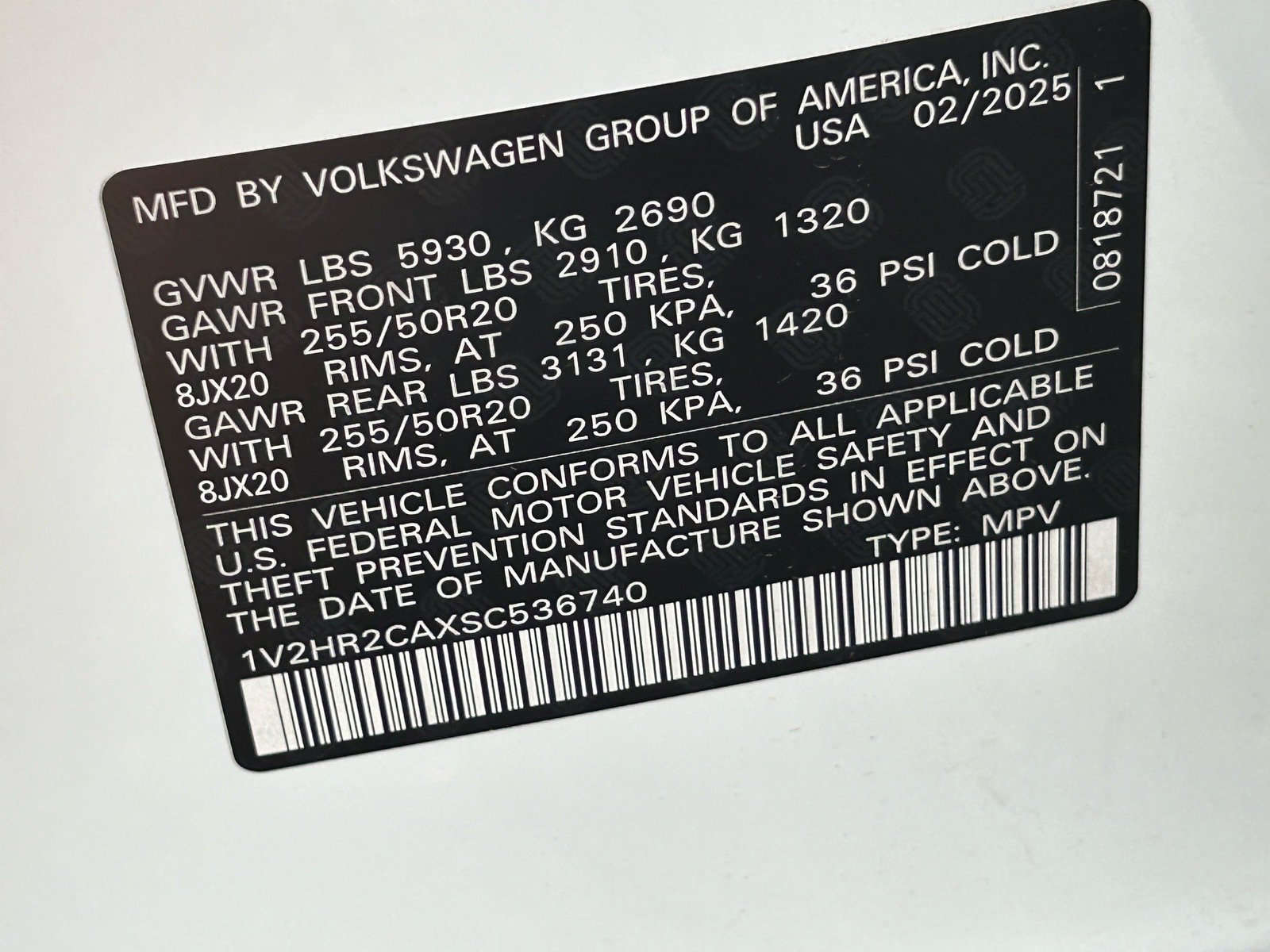 2025 Volkswagen Atlas 2.0T SE w/Technology — photo 34 thumbnail